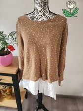 Pull 2 en 1 moutarde et blanc