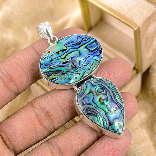 Silver abalone shell - silver, gemstone