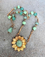 Collier floral perles pâte de