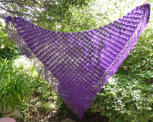 Beau châle violet femme fait - violet,