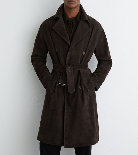 Trench cuir noir homme pur - cuir,