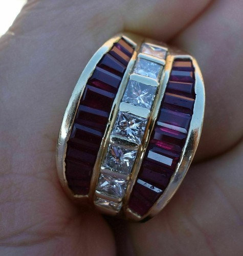 3ct simulé rouge bague - bague, de