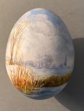 ÉLÉGANT OEUF DE COLLECTION DÉCOR PEINT MAIN SIGNÉ G.LLEDER ?