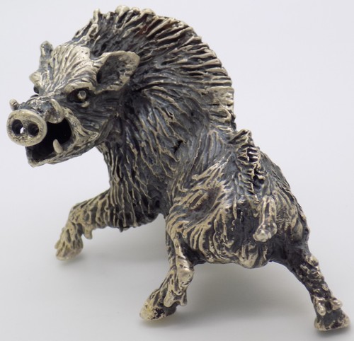 Figurine sanglier argent - sanglier,
