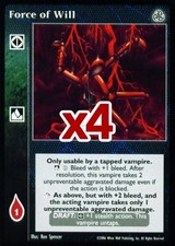 Lot of 4 cards: Force of Will [Third set] - VTES card