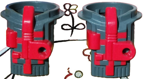 Playmobil petos gris rouge - x2,