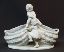 1840 élégant vide poche groupe Biscuit porcelaine Saxe 17cm300g enfants putti