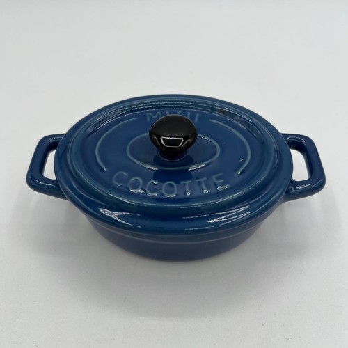 Mini cocotte blue ceramic with - mini,