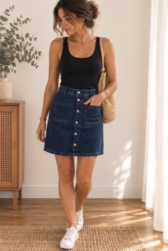 Reiko jupe jean bleu - –,