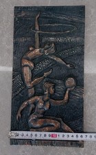 Ancienne plaque aluminium URSS sport filles décoration murale solide