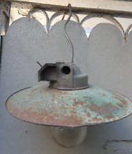 Ancienne Lampe émaillée de ferme cour Lanterne Applique industriel usine