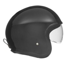 NOX PREMIUM OPEN FACE HELMET JET NEXT SOLID COLOUR GLOSS BLACK SIZE M (DARK VISO