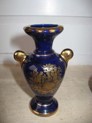 Vase limoges bleu four - limoges,
