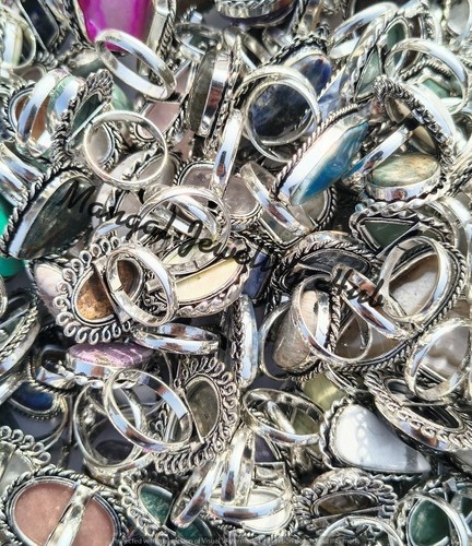 Lot bagues en agate - de, 5
