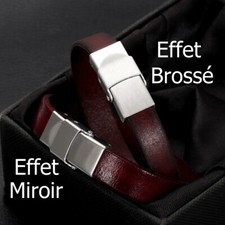 Fermoir de montre clip griffe pour cuir 06 mm de large Brossé