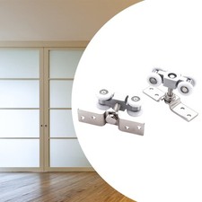 Lot de 2 rails de roulement pour porte coulissante, poulies de suspension