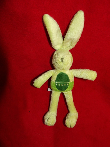 Doudou peluche mini lapin vert - mini,