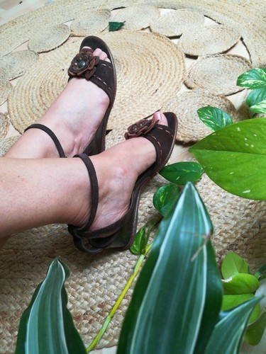 Cuir chaussures plateforme - 39,