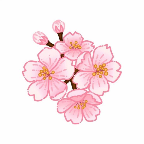 Sticker sakura 9x9 fleurs - sakura,
