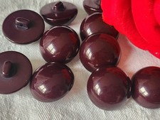 Lot 6 gros boutons vintage marron/prune bombé pied 2,3 cm ref 1433