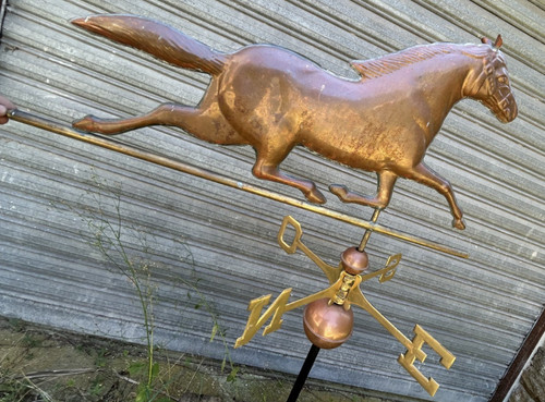 Girouette cheval cuivre et - en,