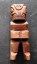 Statue Polynésienne Bois Tiki 13cm/4cm TBE (C10)