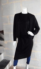 Ensemble 3 pièces Twin Set et Jupe Vintage RODIER en laine noir T. 1