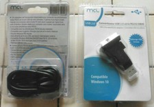 Lot de 2 MCLsamar Convertisseur USB 2.0 série RS232 DB09 avec rallonge USB 1,80m