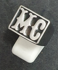 chevalière acier homme - initiales MC - Taille doigt 60