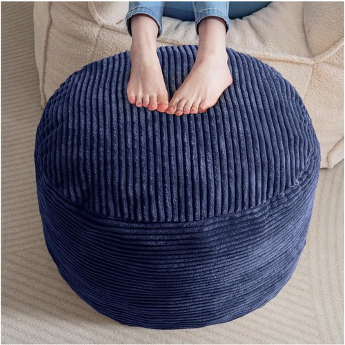 Luxurious round faux - round, pouf