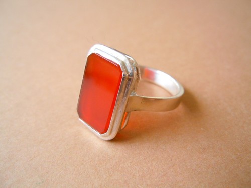 Bague cornaline argent - bague, en