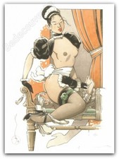 Affiche Michetz A califourchon La soubrette 50ex signé 30x40 cm