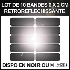 10 Bandes adhésives réfléchissantes pour signalisation sur casque 6x2 cm