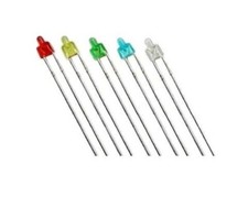 5X LED 2mm Blanches Bleu Rouge