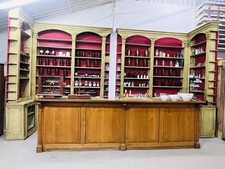 RARISSIME MEUBLE DE METIER   OFFICINE PHARMACIE 1880   VERRERIE COMPTOIR BALANCE