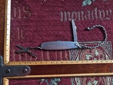 couteau ancien ELOI PERNET zeppelin argent massif antique french knife messer @