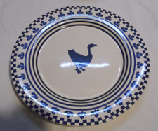 LBC C1/ GENEVIEVE LETHU GRAND PLAT ROND DECOR BLEU OIE JEANNETTE