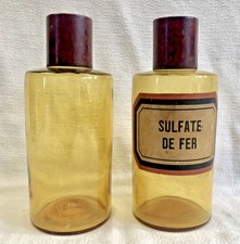 2 ANCIENS FLACONS BOCAL VERRE