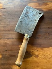 ancien couperet de boucher, hachoir à viande, boucherie, vintage, signé AF2