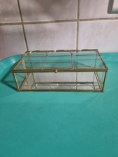 Coffret À  Bijoux en Verre et Miroir. Boîte À Bijoux  Verre , Miroir,  Et Laiton