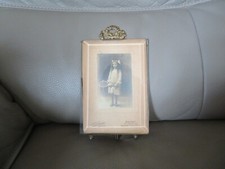 ancien grand cadre photo verre biseauté et bronze  20 cm