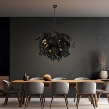 Luminaire Suspendu Lampe à Suspension Lampe de Salon 4 à Flammes Feuilles Design