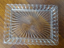 BACCARAT ANCIEN PLAT EN CRISTAL MODELE BAMBOU lg 24,5 cm