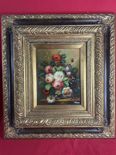 Huile sur panneau bouquet - panneau, de