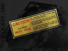 DECALCOMANIE POSE A L EAU . POSTE RADIO SERIE BC  11/44 us ww2 jeep willys