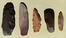 Lot de 5 Outils Néolithique (pierre, silex et schiste ) sud Maroc Ref 834