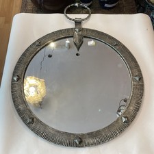 Grand miroir circulaire en fer