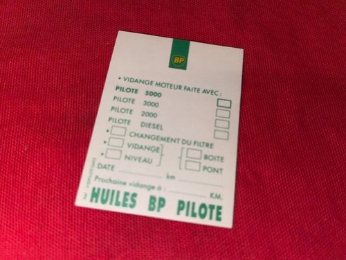 Etiquette vidange huile - huile, bp