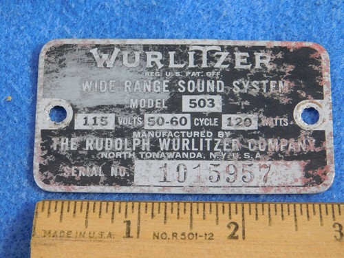 Wurlitzer 1015 1080 - , amplifier