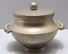 -ANCIENNE PETITE SOUPIERE ETAIN signée REIVAL XXe ART DECO COLLECTION    D